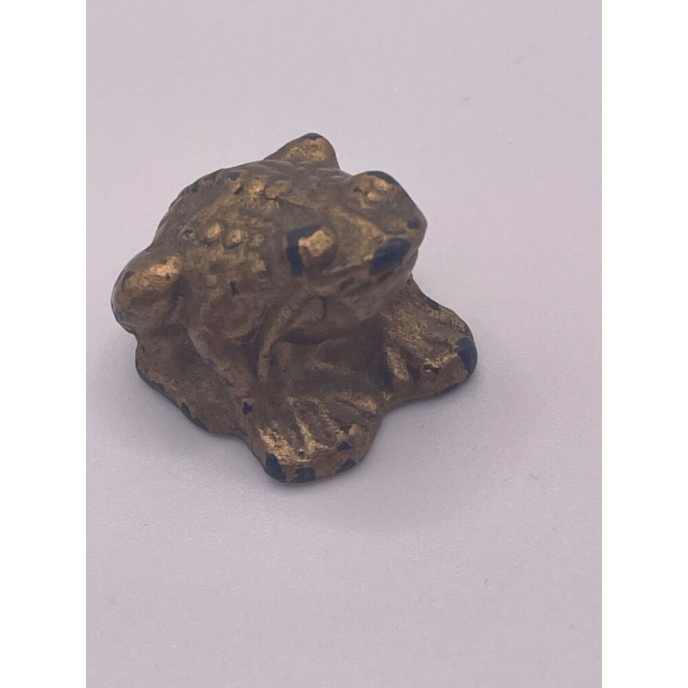 Vtg Brass/bronze Frog Paperweight